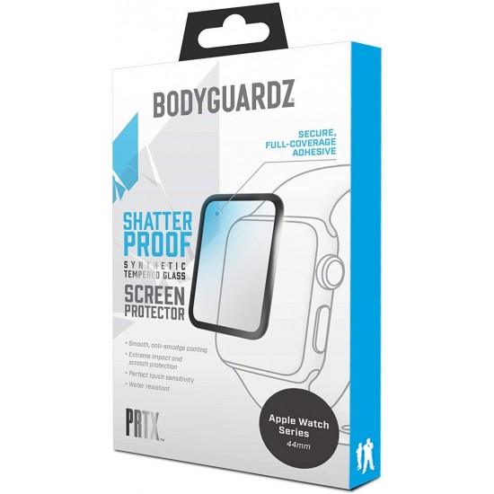 Screen Protector For Apple Watch  Serires 4 & 5 & 6 size 44mm Prtx Hybrid Glass Clear  by BodyGuardz