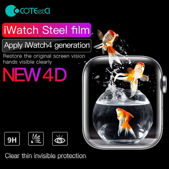 Screen Protector Glass Armor 4D for Apple Watch Serires 5 & 4 size 44mm by Coteetci