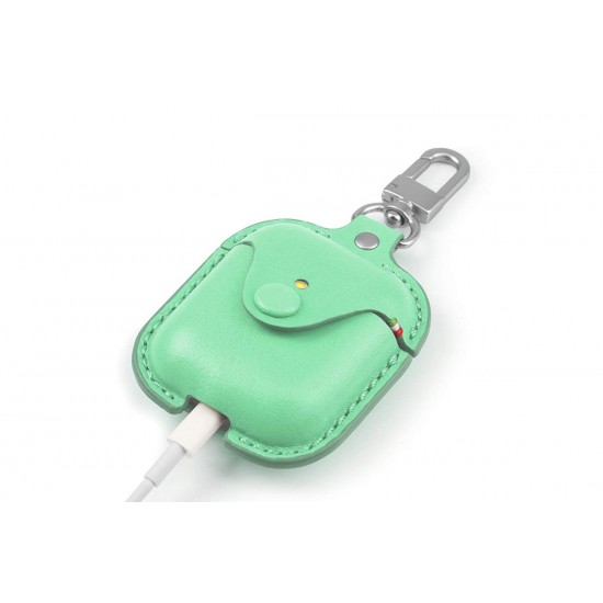 Leather Case For Apple AirPods green -by cozistyle