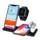 four in one Fast Wireless Charger Station  15W or 10W or 7.5W black by OFIYAA