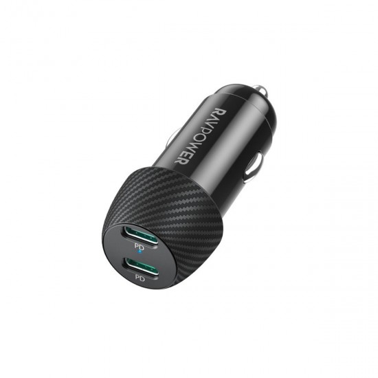 RavPower RP-VC032 PD Pionner 50W 2-Port Car Charger Black