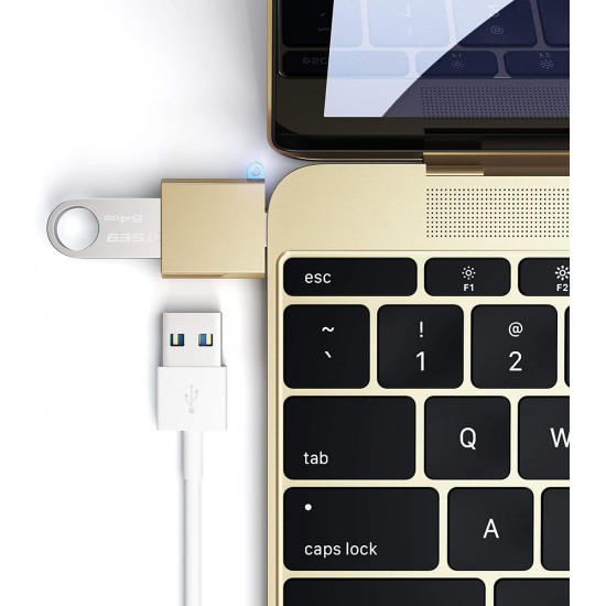 SATECHI Type-C - Type A USB Adapter Gold