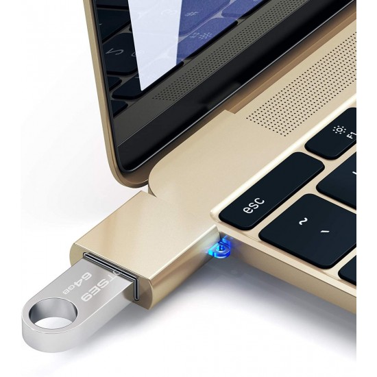 SATECHI Type-C - Type A USB Adapter Gold