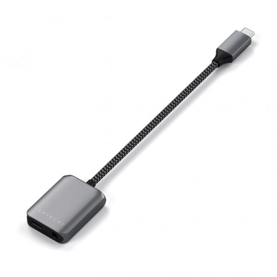 SATECHI USB-C to 3.5mm Audio & PD Adapter Space Grey