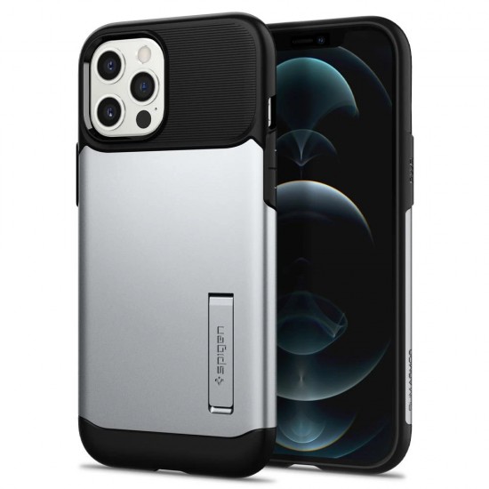 cover for iPhone 12 Pro Max Case Slim Armor Satin Silver by spigen