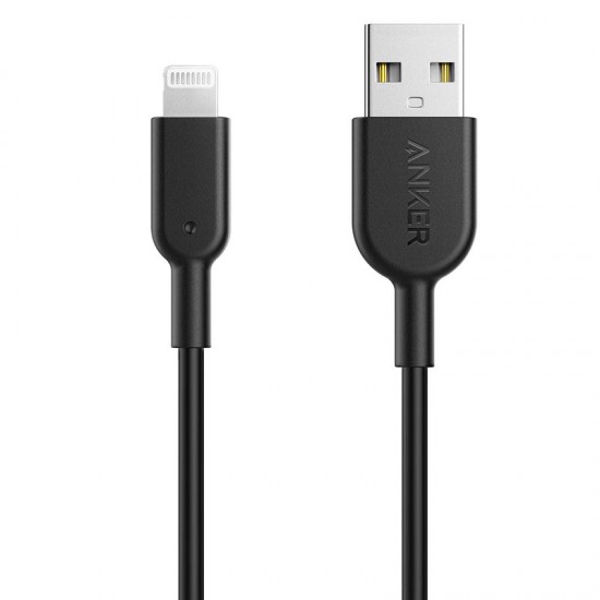 Anker Powerline II usb a to LIGHTNING charging cable SIZE 3 FIT BLACK