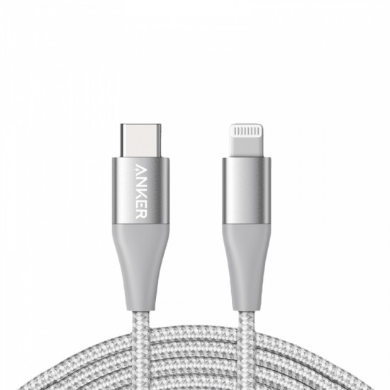 USB C CABLE TO LIGHTING SLIMMER YET STRONGER GRAY SIZE 1.8M BY ANKER