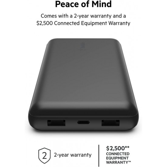 Belkin 20K POWER BANK USB-A to C 15W FAST CHARGE BLACK