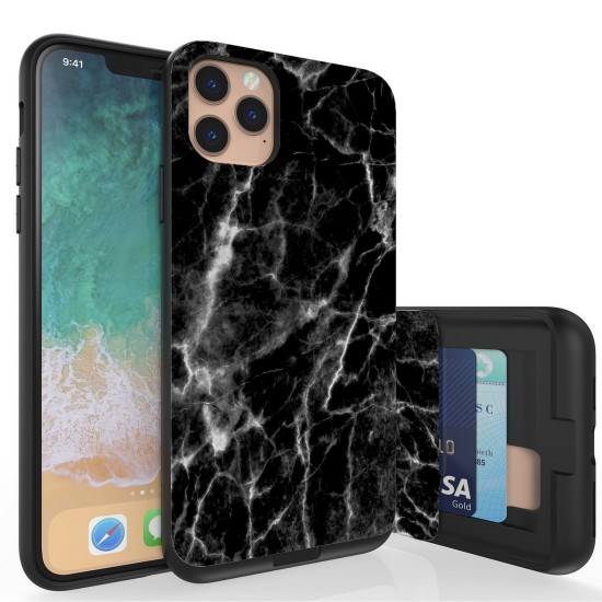 Duo Shield Suitable For Apple iPhone 11 Pro Max 6.5  Pearl black Marble Print by beyondcell