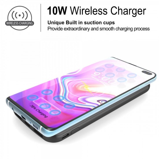 Power Bank 12000 mAh External Battery & QI Wireless Charging & pd 18 w & usb A qualcomm 3.0 Black by beyondcell