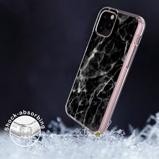 cover AquaFlex Suitable For Apple iPhone 11 Black Marble Print by beyondcell