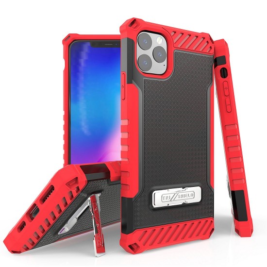 Tri Shield Suitable For Apple iPhone 11 Pro Max 6.5 Black & Red TPU by beyondcell