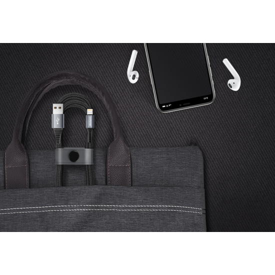 CAPDASE Sync & Charge Cable SERIES METALLIC LA89_1.5M SPACE GREY BLACK