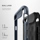 APPLE IPHONE 7 CASEOLOGY PARALLAX SERIES TEXTURED PATTERN GRIP CASE BLACK AND DEEP BLUE