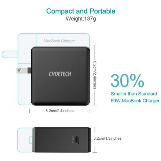 Choetech Wall  PD 60W Power Adapter