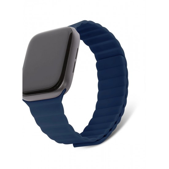 SILICONE MAGNET STRAP LITE FOR APPLE WATCH 44 & 45 & 42 MM NAVY BLUE by Decode