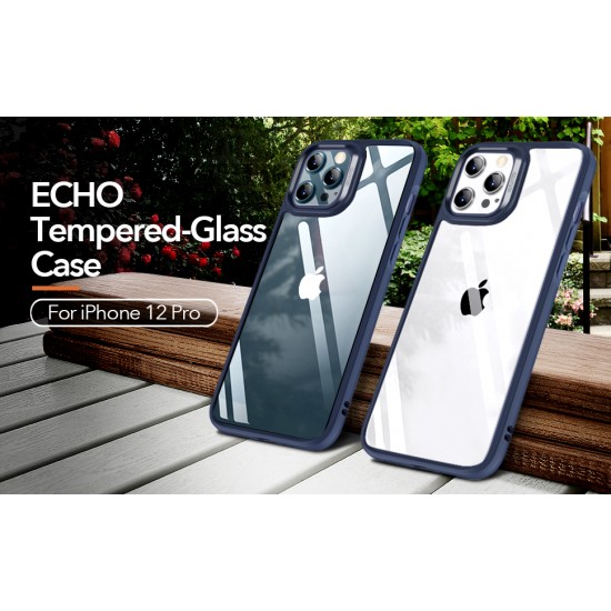  cover for Phone 12 & 12 pro Ice Shield Case Blue Frame withe Clear Back by esr-gear 