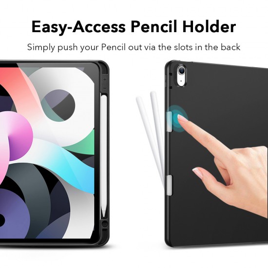 cover for ipad Air 4 size 10.9 inch Rebound withe pencil holder black by esrgear