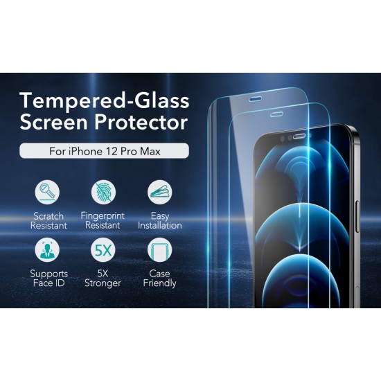  glass screen Screen Shield 2 in Pack for iPhone 12 pro Max Clear by esr-gear