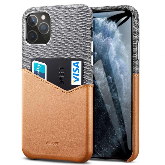 cover iPhone 11 pro Metro Wallet Case Gray & Brown by esrgear