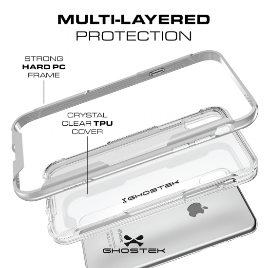 cover  iPhone X Clear Protective Case by ghostek clear&silver