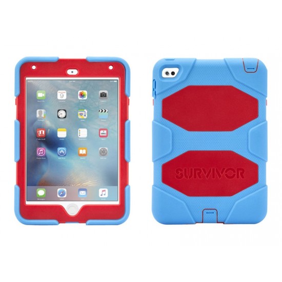 GRIFFIN SURVIVOR ALL TERRAIN TABLET FOR IPAD MINI 4 - MALIBU BLUE/RED/RED