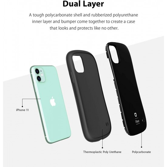 iFace First Class Series for iPhone 11 Case Cute Dual Layer TPU and Polycarbonate Hybrid Shockproof Protective Cover white & black 