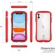 iFace Reflection Series iPhone 11 Clear & Red Case Cute Dual Layer TPU & 9H Tempered Glass Hybrid Shockproof Protective Cover 