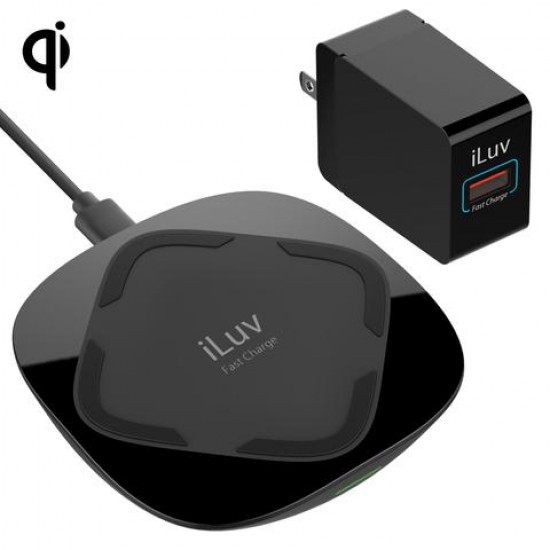 Wireless Charging 15 W Qi Fast WITHE WALL CHARGER BLACK BY ILUV