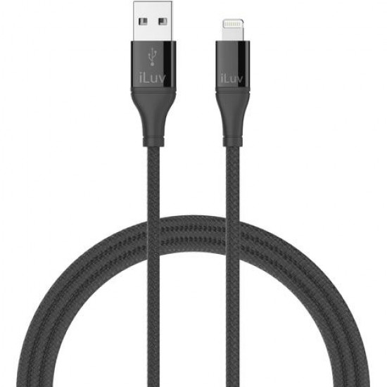 Fast Charging USB C to Lightning Cable 3ft black by iluv