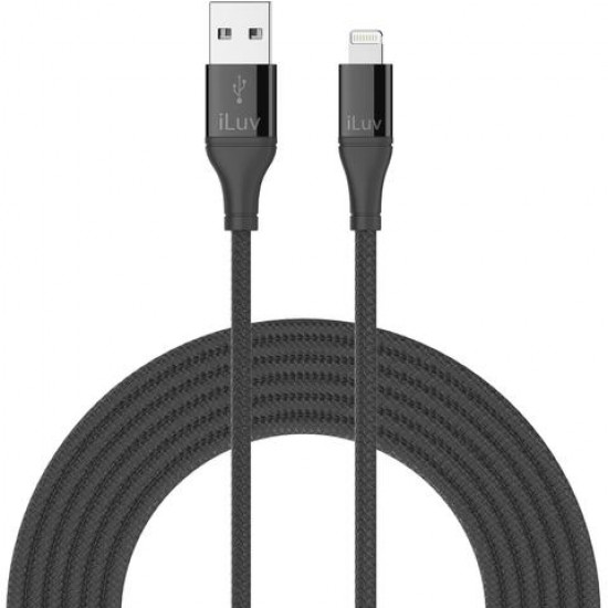 Fast Charging USB C to Lightning Cable 6ft black by iluv