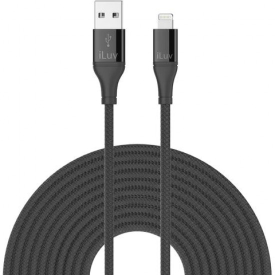 Fast Charging USB C to Lightning Cable 10ft black by iluv