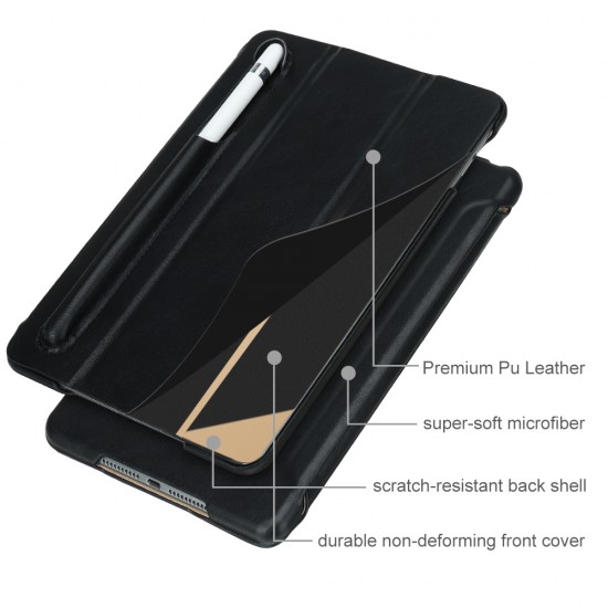 cover for ipad mini 5 & 4 generation size 7.9 inch withe pencil slot black by jisoncase