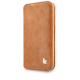 Jisoncase genuine Leather Wallet Folio Case for iPhone X - BROWN