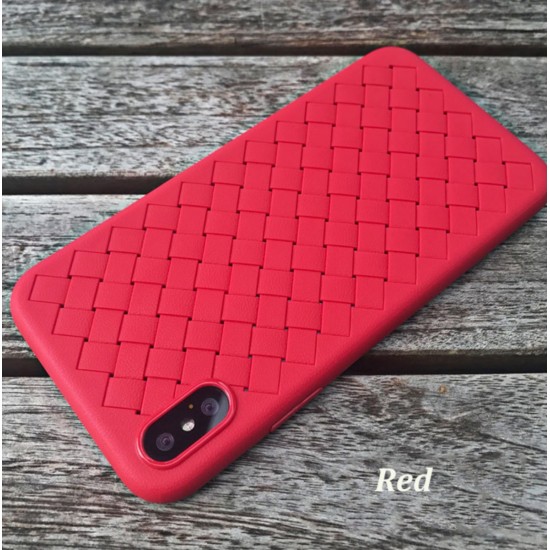 Case for iPhone x  woven pattern silicone  by jisoncase -red