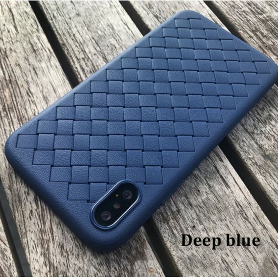 Case for iPhone x  woven pattern silicone  by jisoncase -deep blue