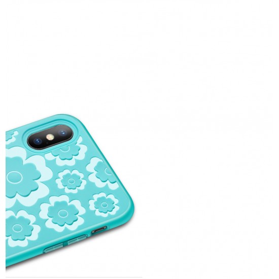 Case for iPhone x  Flower Cute silicone  by jisoncase - green