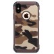 Case for iPhone x Armor Hybrid Plastic TPU Army Camo Camouflage Back Cove by jisoncase -brown