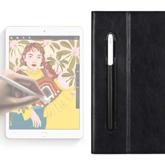 كفر ايباد برو 11 انش  2020 مصنوع من الجلد مع حامل قلم من شركة جيسون كيس اسود