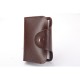 Jisoncase ID Card Holder PU Leather Business OL Credit Card Holders For Unisex Casual Cards Keeper Solid Bag Wallet-brown