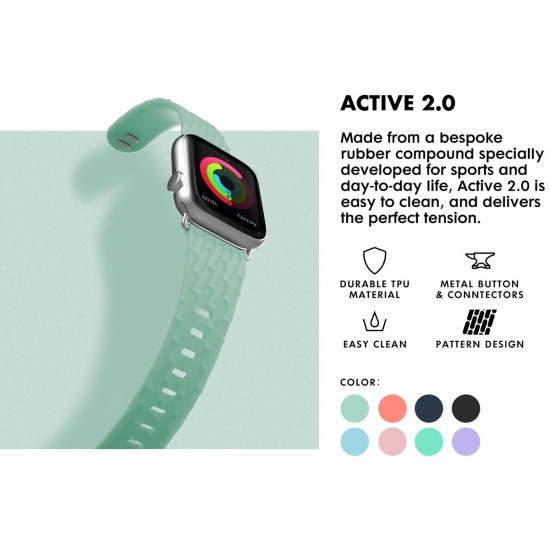 ACTIVE 2.0 Sport Watch Strap for Apple Watch 42 & 44 & 45 mm Mint by Laut