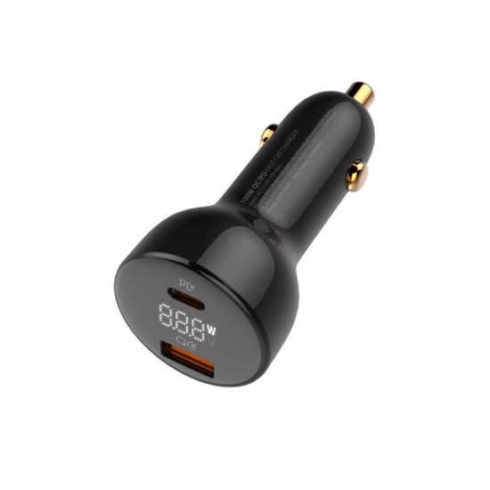 car charger 100 wat 1port usb & 1ort usb-c by ldnio
