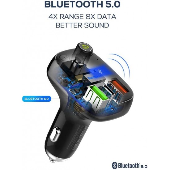  Ldnio Bluetooth FM Transmitter Triple USB Car Charger