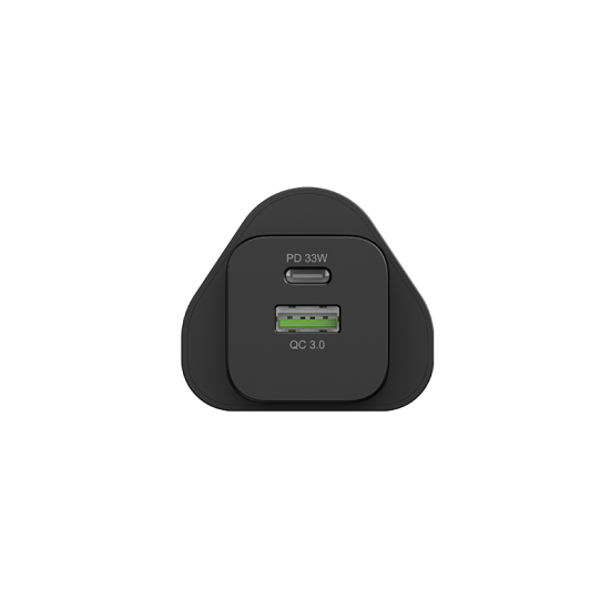 LEVEORE Wall Charger 33W USB-C PD and USB-A Port Black