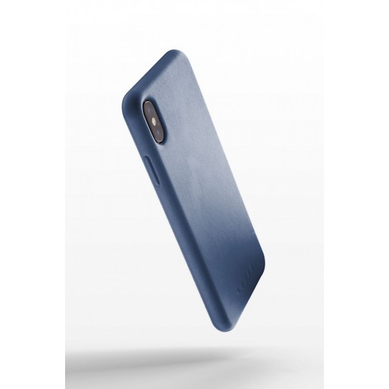 Mujjo Full Leather  Full Grain Leather For iPhone XS Max - BLUE