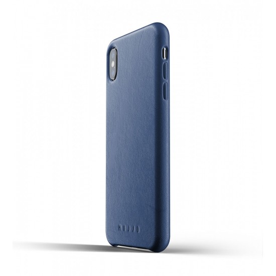 Mujjo Full Leather  Full Grain Leather For iPhone XS Max - BLUE