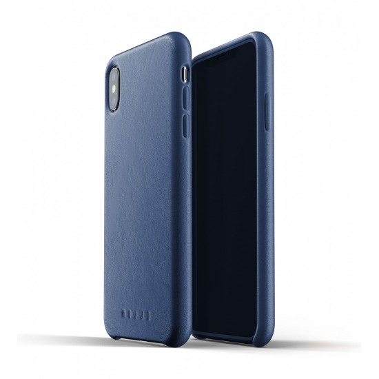 Mujjo Full Leather  Full Grain Leather For iPhone XS Max - BLUE