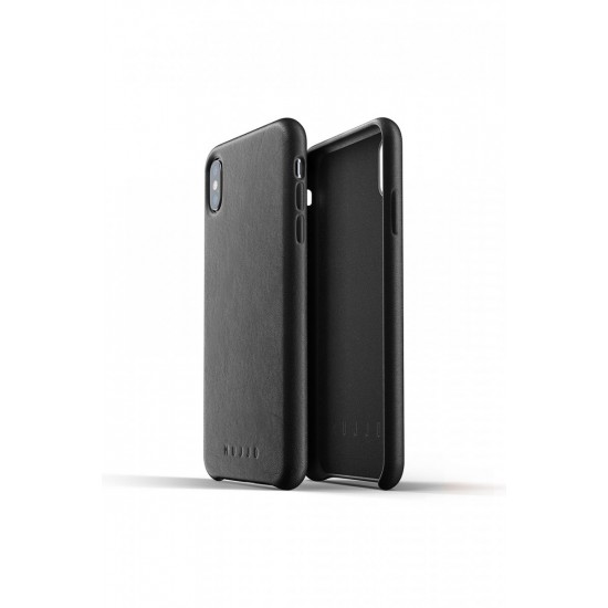 Mujjo Full Leather  Full Grain Leather For iPhone XS Max - black