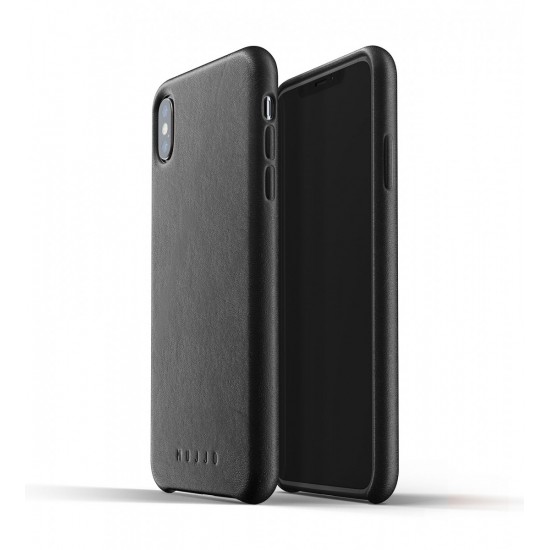 Mujjo Full Leather  Full Grain Leather For iPhone XS Max - black