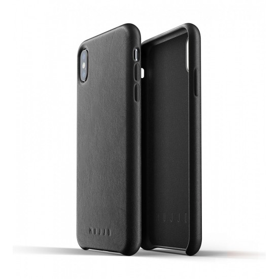 Mujjo Full Leather  Full Grain Leather For iPhone XS Max - black